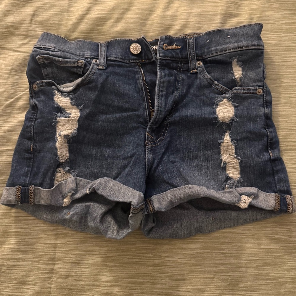 Distressed Denim Shorts